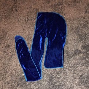 Blue Velvet Durag with blue stitching
